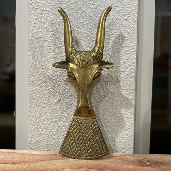 Vintage Accents Vintage Mid Century Modern Solid Brass Longhorn
